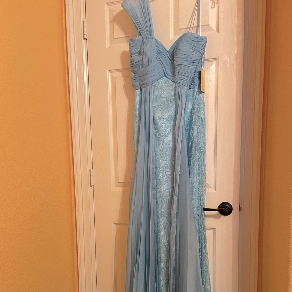 Light blue long evening gown